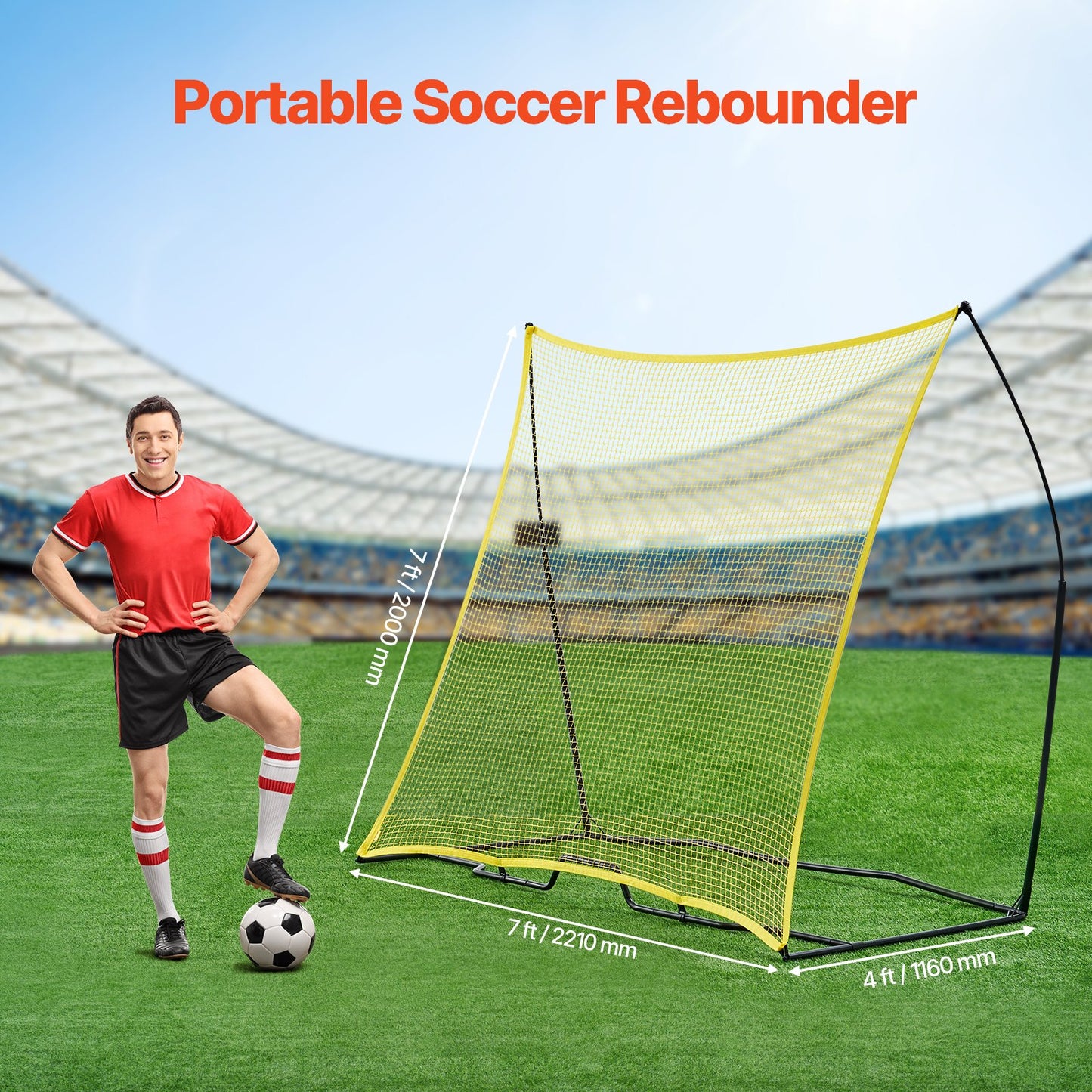 Fußball Rebounder Trainingsgerät Tragbar Eisen