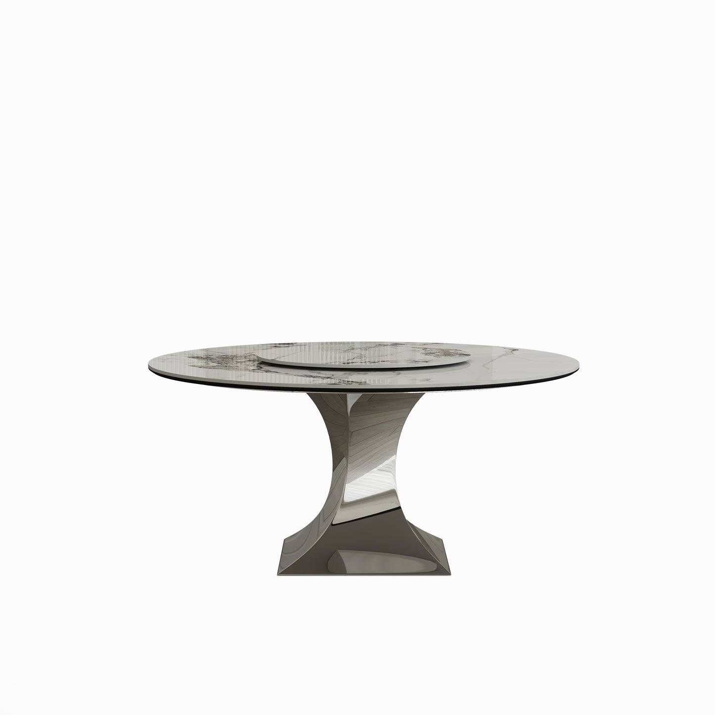 Round Dining Table Marble-Look