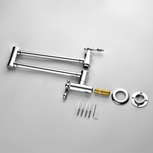 Kitchen wall-mounted fold-down faucet brass