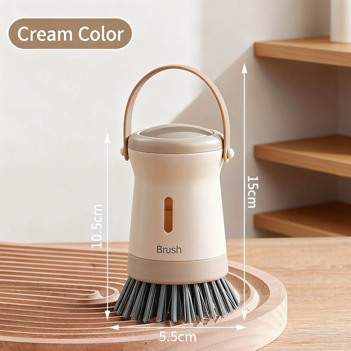 Dish brush with long handle & soap dispenser