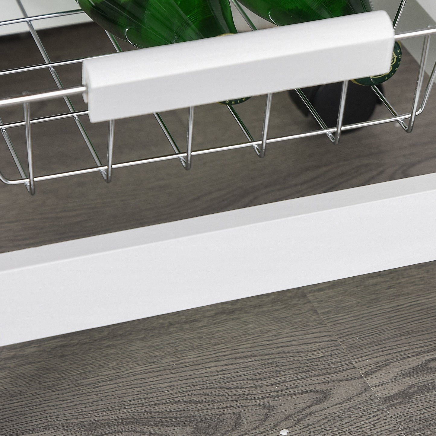 White Wooden Mobile Kitchen Cart