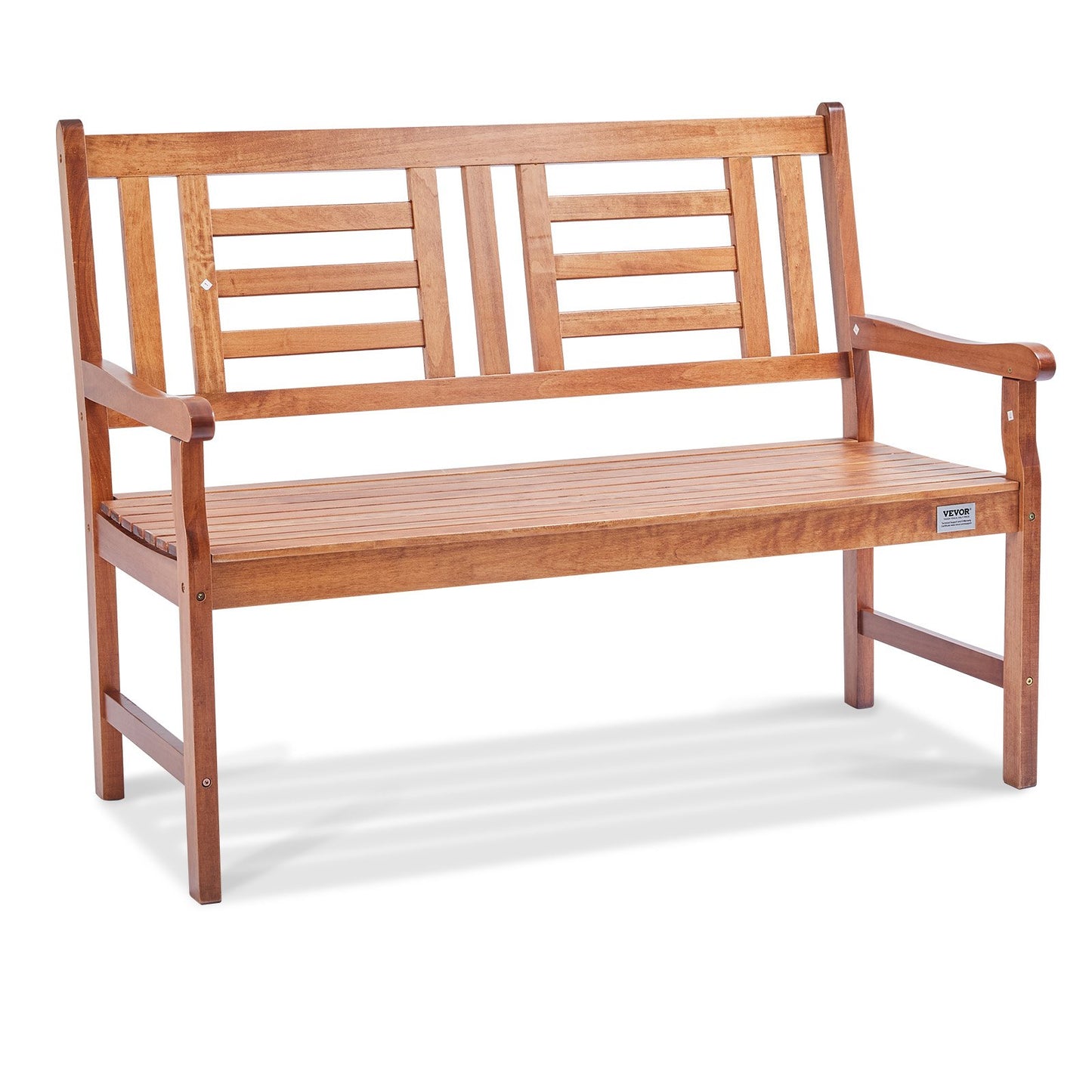 Wooden Garden Bench Patio Bench, 122 cm Park Bench Rest Bench, 318 kg Load Capacity, 3-Person Garden and Park Bench with Backrest & Armrests, Vintage Seating Bench for Garden, Park, Yard, Porch, etc.
