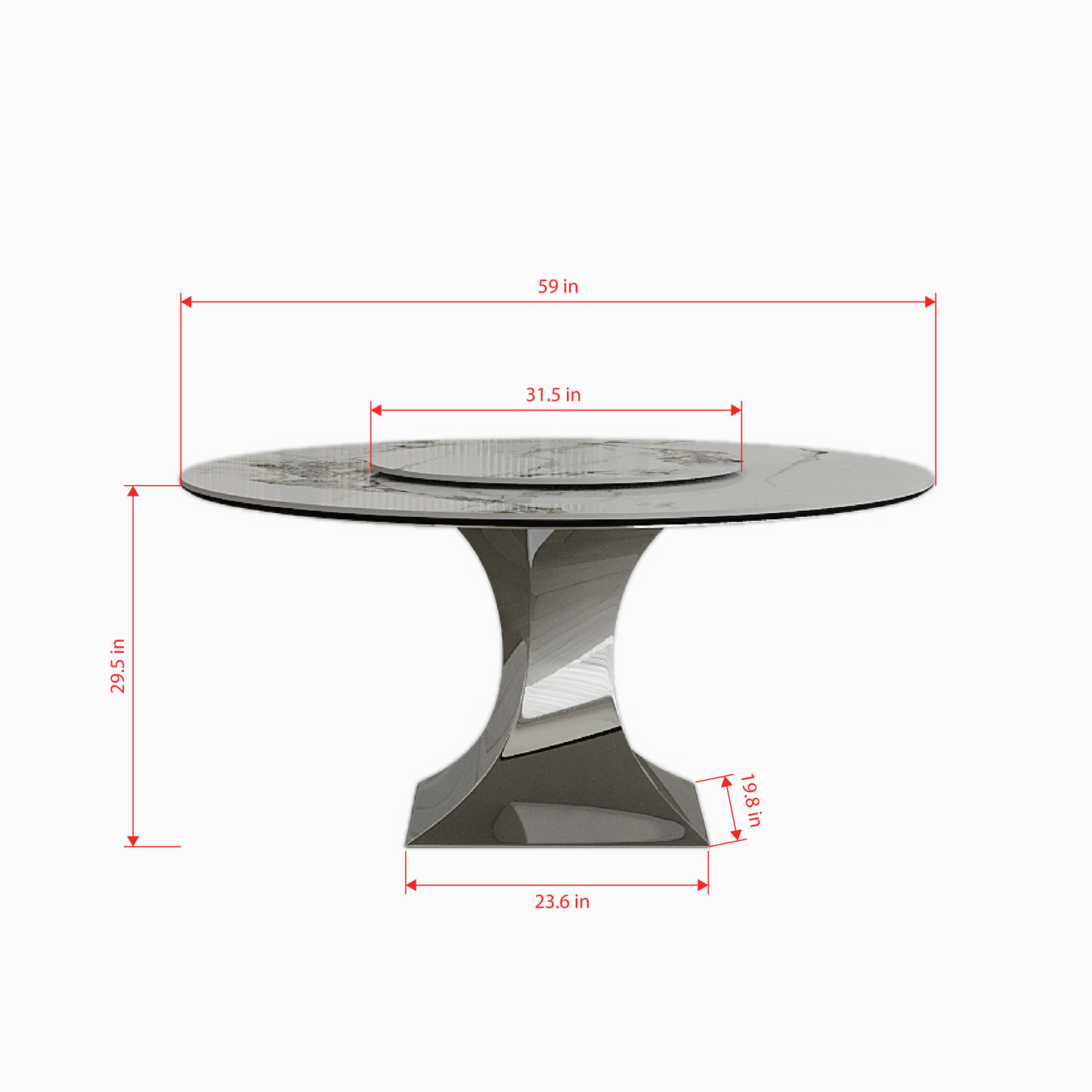 Round Dining Table Marble-Look