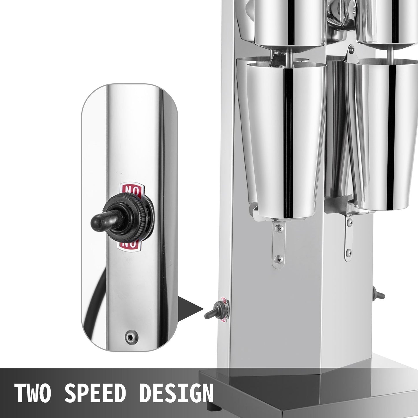 150W Beverage Mixer, 800ml Electric Milk Shaker, Double Heads, Silvery, Electric Mixer for Shakes, Cocktail Mixer, Milkshake Machine, Bar Mixer, Stand Mixer, Commercial & Home Use