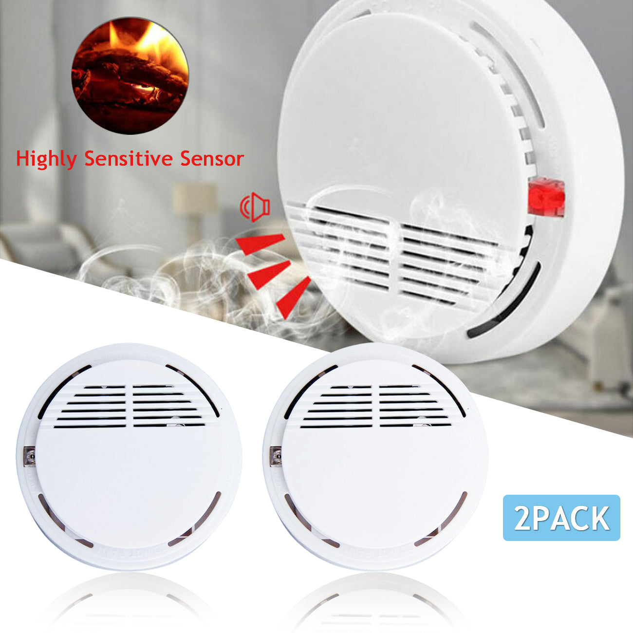 Photoelectric Smoke Detector with Battery