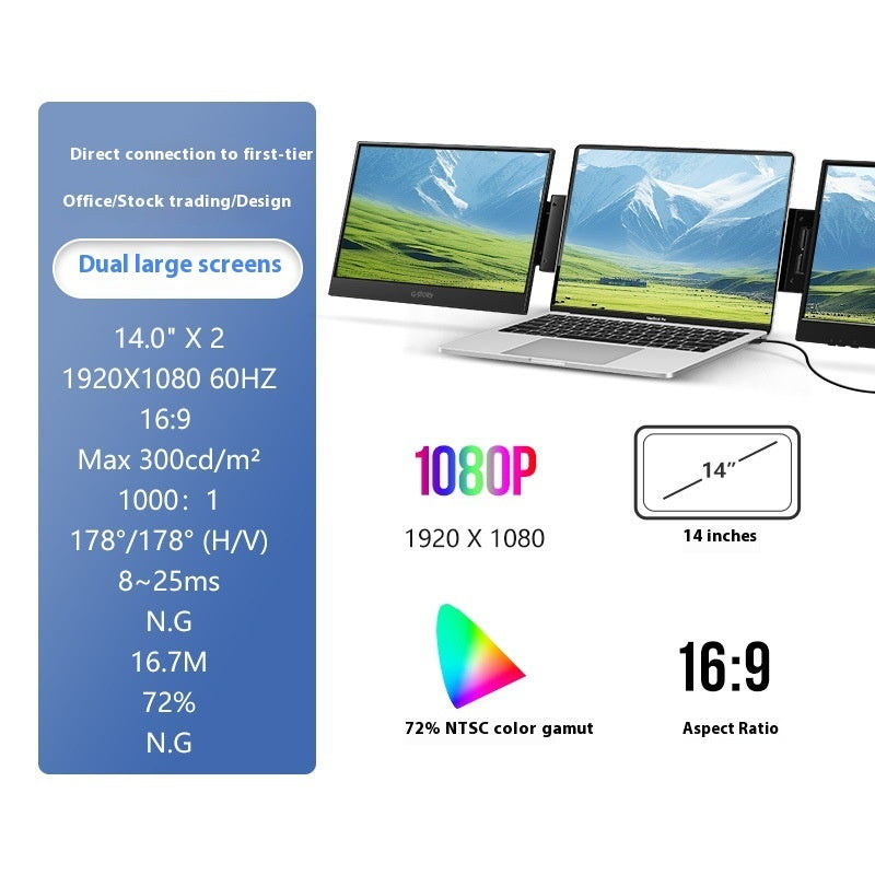 HD 14-inch Single-screen Dual-screen Office Monitor