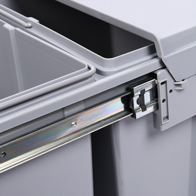 Pull-out kitchen bin hidden