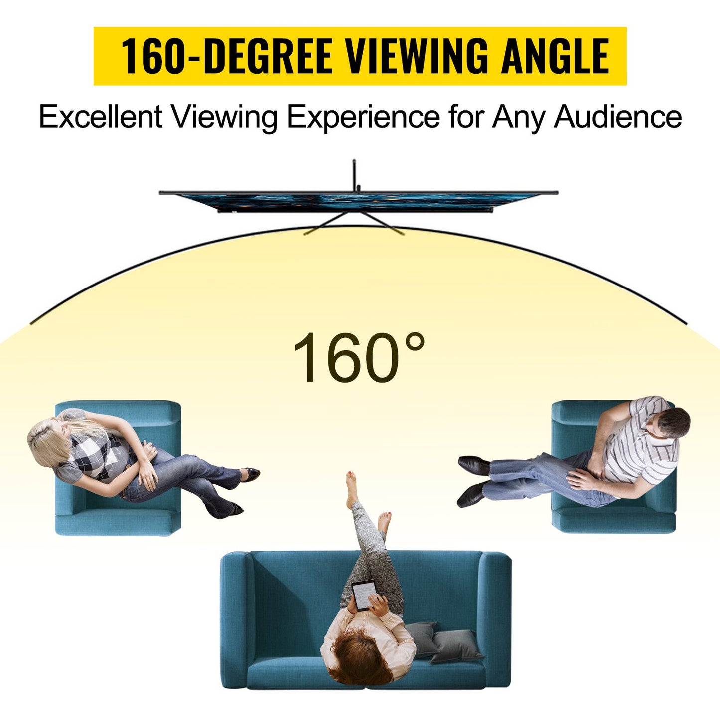 Tripod Projector Screen 90 Inch Portable