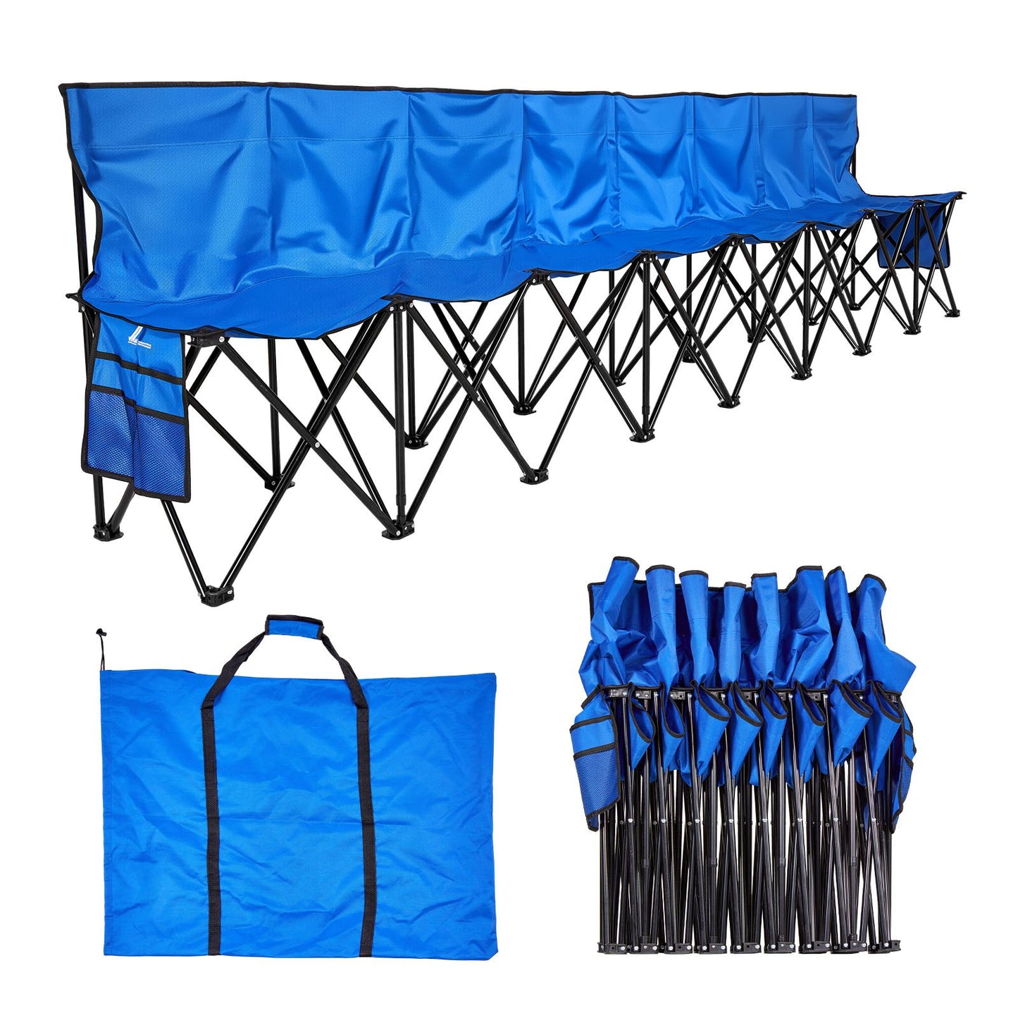 Mannschaftsbank Klappbar 8 Personen Blau
