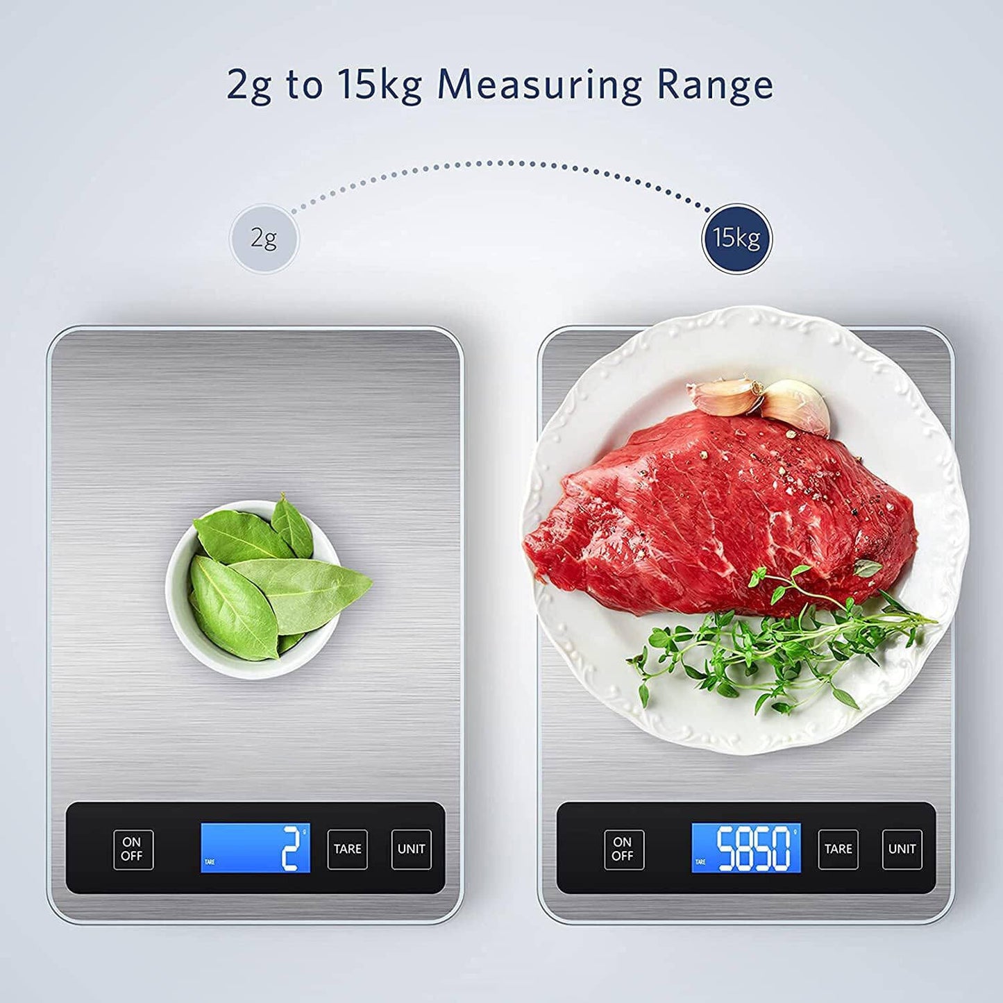 Weighing Scales Kitchen, Precision Digital Food Scale With Backlit LCD