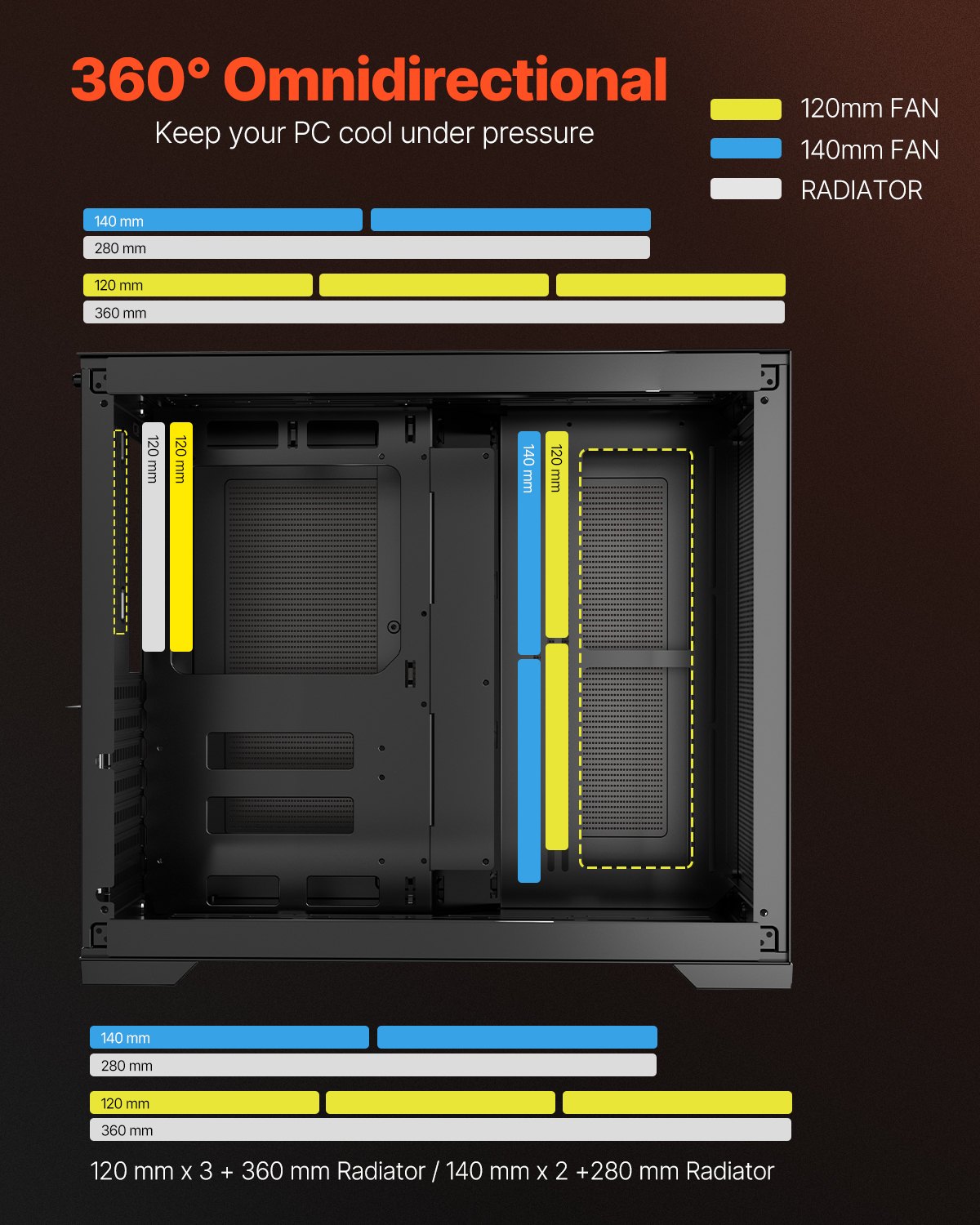Mid-Tower PC Case Gaming ATX