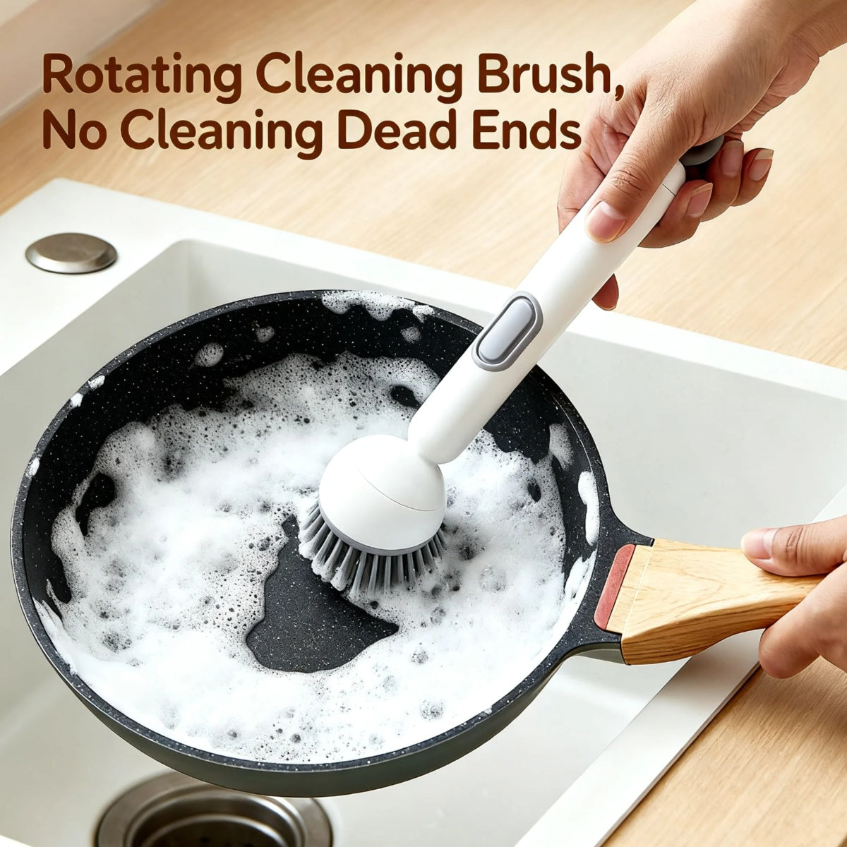 Dish brush with long handle & soap dispenser