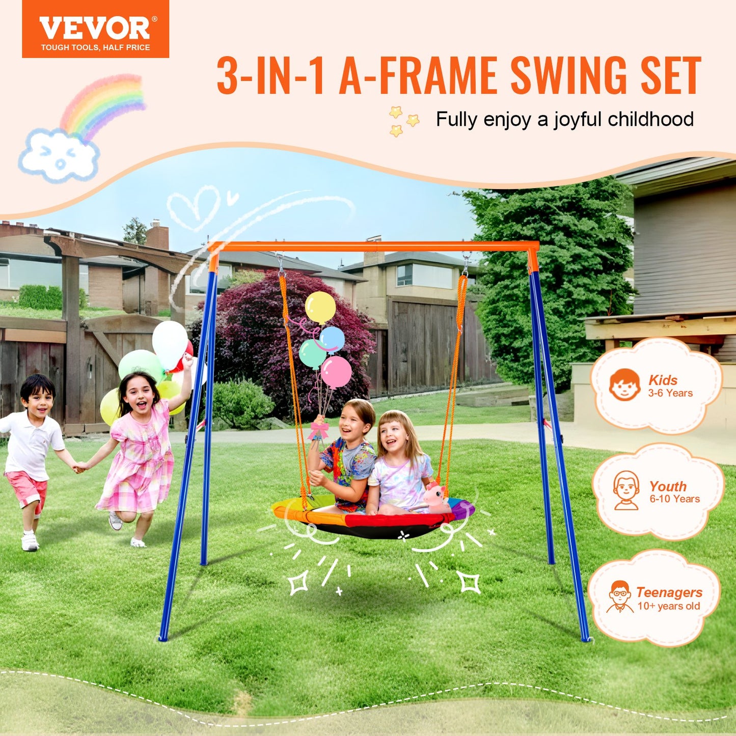 Swing Sets For The Garden 200 kg Load Capacity Swing Set 101