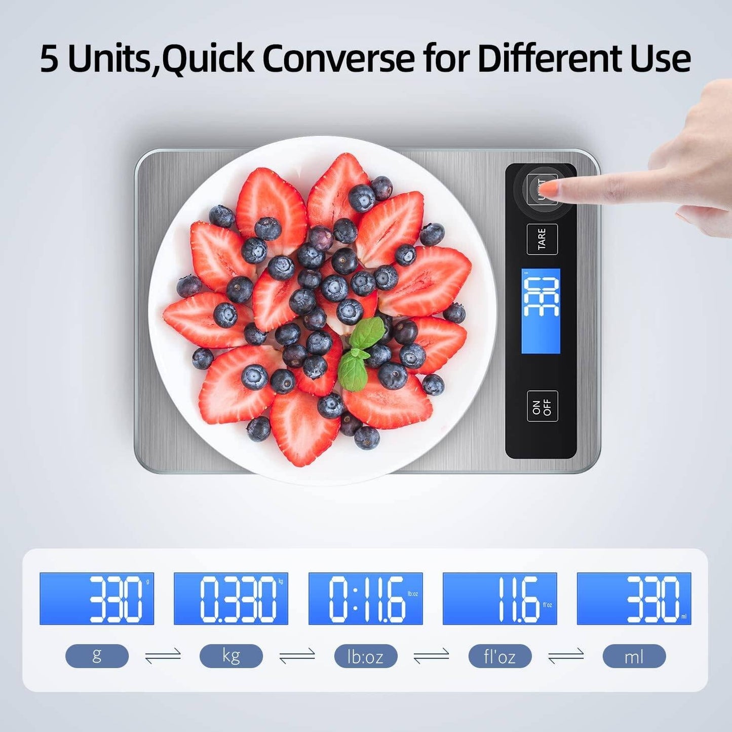 Weighing Scales Kitchen, Precision Digital Food Scale With Backlit LCD