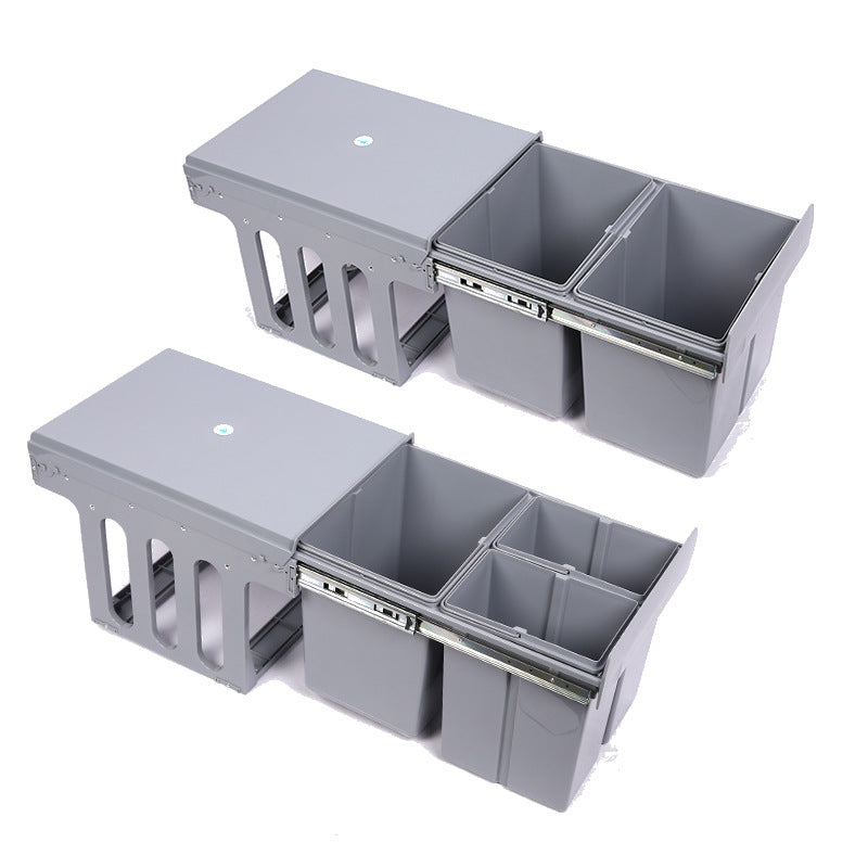 Pull-out kitchen bin hidden
