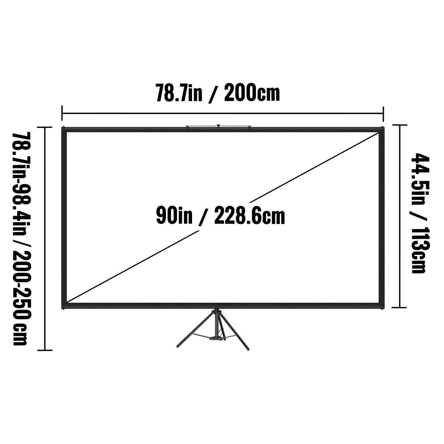 Tripod Projector Screen 90 Inch Portable
