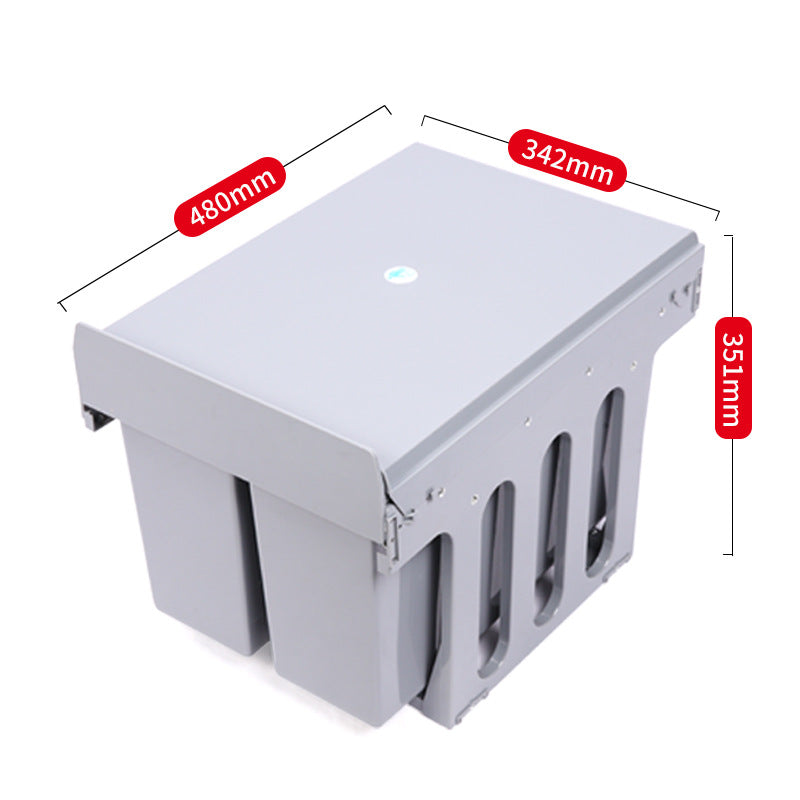 Pull-out kitchen bin hidden