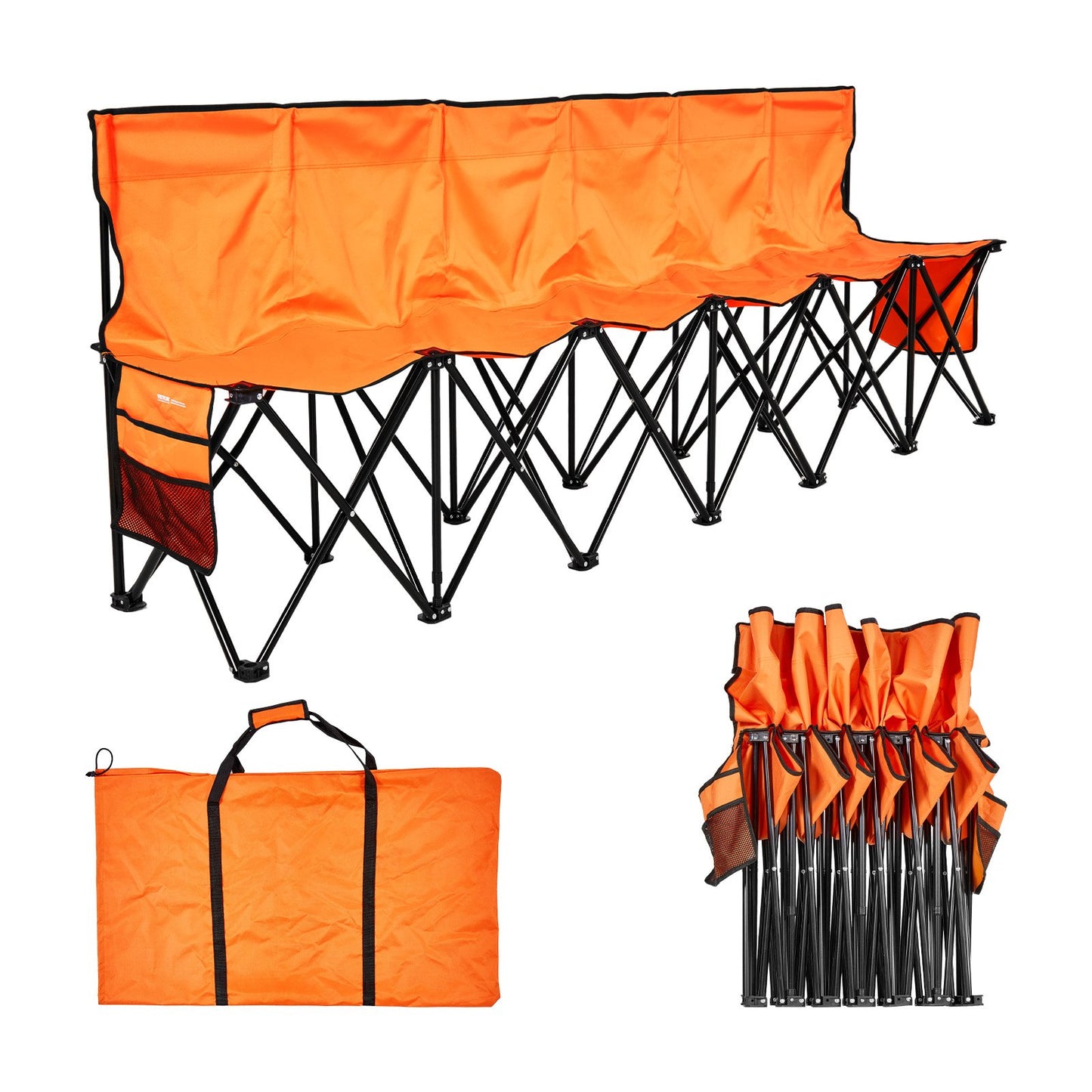 Mannschaftsbank Klappbar 6 Personen Orange