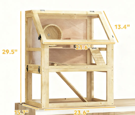 3-stöckiger Holz-Hamsterkäfig