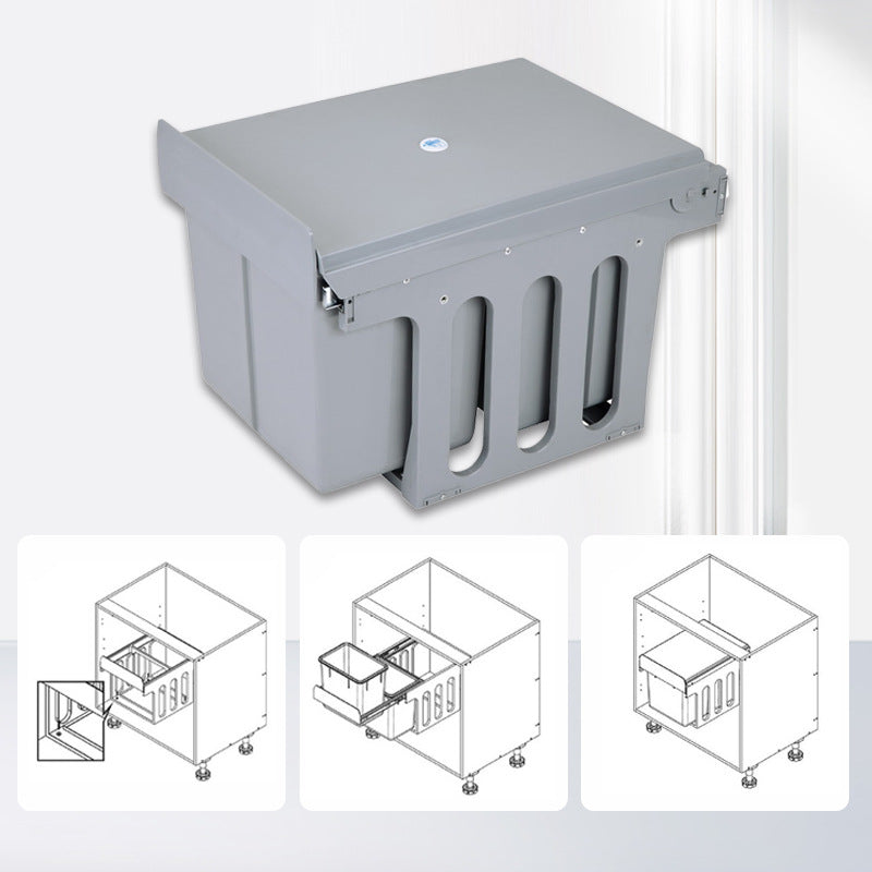 Pull-out kitchen bin hidden