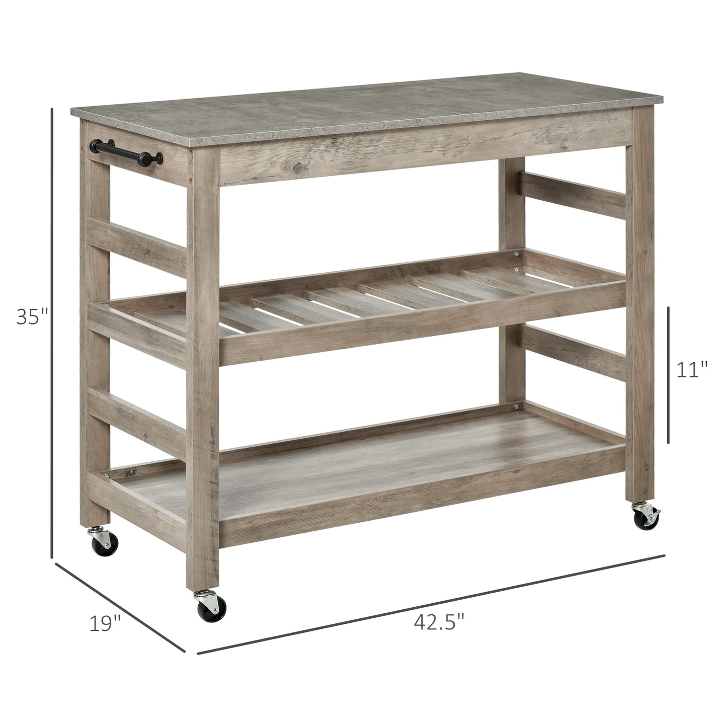 Kitchen Cart Stainless Steel Worktop on Wheels